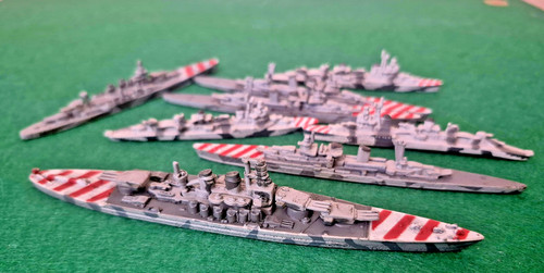 War At Sea Axis And Allies Naval Miniatures 8 Pc Battle Ship Garibaldi Utorio #5