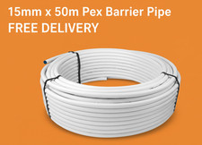 PE-X Barrier Pipe 15mm x 50M White Pushfit Plumbing Hot & Cold Water Roll