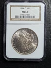 Beautiful 1884 O Morgan Silver Dollar NGC Graded MS 63