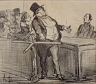 Claim: Lithograph by Daumier: series "The Universal Exhibition" 30