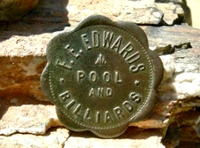 1907 POLAND ARIZONA AT. (YAVAPAI GHOST TOWN) SCARCE EDWARDS POOL BILLIARDS TOKEN