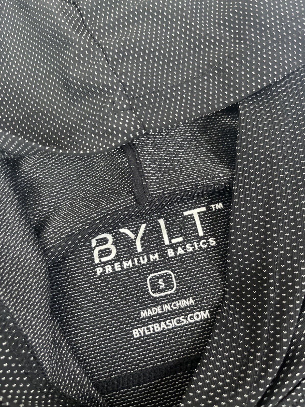 Bylt Hoodie Premium Basics Signature Drop Cut Mens Size Small Blk Active Travel