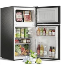 HOMCOM 88L Small Fridge Freezer with 5-Setting Thermostat, Inner Light