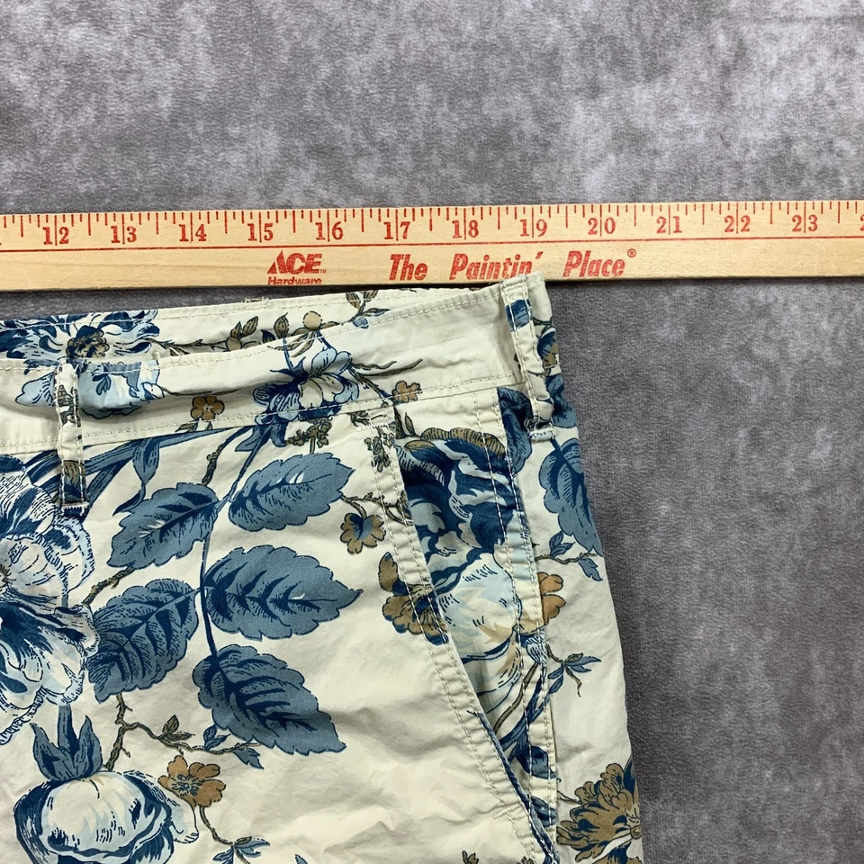Denim & Supply Ralph Lauren Short Men 38 Beige Slim 9.5 Floral Hawaiian Tropical - Image 4 of 4