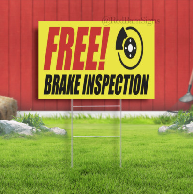 FREE BRAKE INSPECTION Advertising Yard Sign Mechanic Service Repair ...