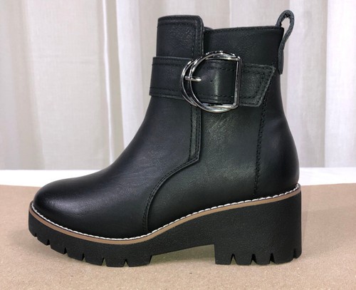 NEW Blondo Dagger Buckled Waterproof Leather Ankle Boot w/Side Zip Size 7 Black - Picture 11 of 17