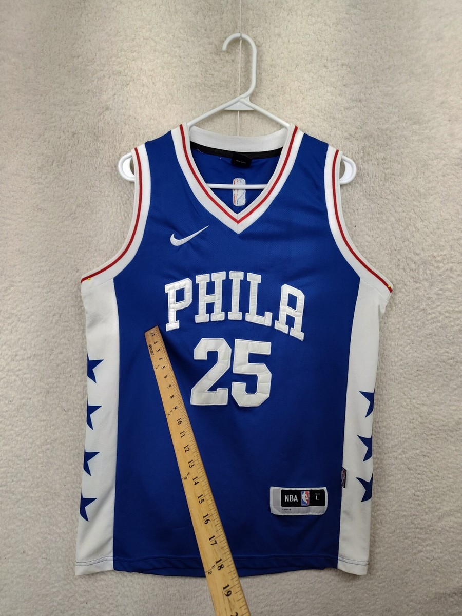 Nike NBA Men Ben Simmons #25 Jersey Large Blue Polyester