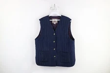 Vintage 90s Streetwear Womens Large Distressed Silk Quilted Puffer Vest Jacket