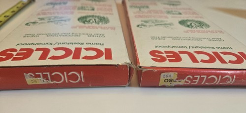 2 Original Box Vintage Essex Christmas Tree Icicle Tinsel 1000 Strand Silver 18" - Picture 6 of 9