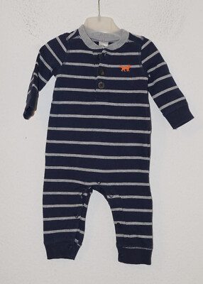 dunkelblauer gestreifter Schlafi Gr.6m(68) carters
