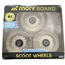 MORF BOARD Wheels 3 Pack Replacement Light Up Scoot Clear Glow Sealed  NEW