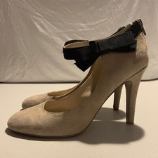 Nine West Women's Heels Leather/Textile Beige, Size 8.5 E3 