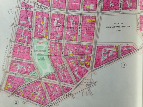 1908 G.W. BROMLEY CHINATOWN LITTLE ITALY BOWERY MANHATTAN NY KOPIE ATLAS KARTE - Bild 2 von 4