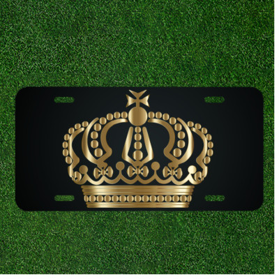 Custom Personalized License Plate Auto Tag With Gorgeous Golden Queen Crown