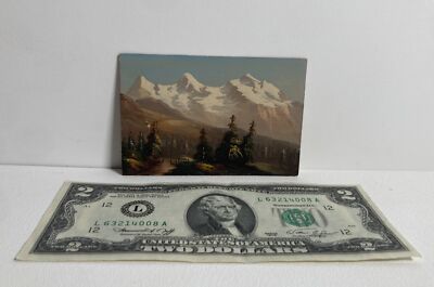 Vintage Original Miniature Gem Oil Painting -Impressionist Plein Air Landscape