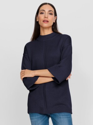 Pullover Blau 34 HEINE Damen Glatt- und Strukturstrick 3/4-Arm ''marine'' 6.7427
