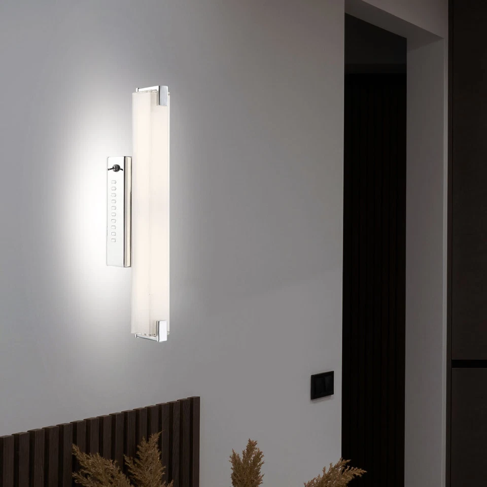 Lumière De L'Escalier Applique Luminaire de Salon LED Interrupteur Chrome Verre - Photo 4/4