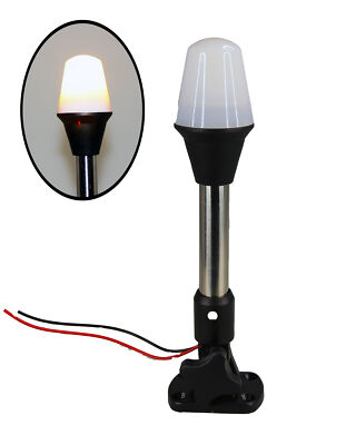 Pactrade Marine Pontoon 10 1/2'' Round Folding Stern Anchor 12 V Light SS304 Pole
