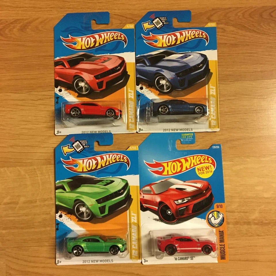 Lote de 4 Hot Wheels 2012 nuevos modelos y Muscle Mania Chevy Camaro en paquetes protectores Foto 2 de 4