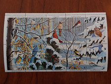1969 National Wildlife Federation Christmas Stamps Booklet Sheet of 10 stamps