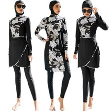 3pcs Women Muslim Hijab Burkini Swimwear Islamic Bathing Suit Swimsuit Beachwear
