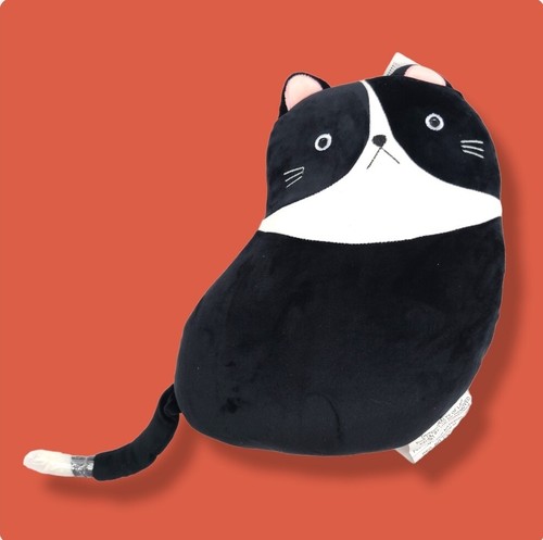 RARO Daiso Japonés Negro Peluche Gato Muñeca Lindo Suave Juguete de Peluche 14" - Imagen 2 de 10