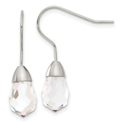 Ohrringe Edelstahl poliertes Glas Hirtenhaken