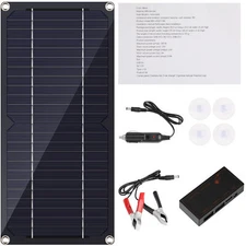 Solar Charger Maintainer with Charger Portable Panel 100W RV Trickle Car Battery