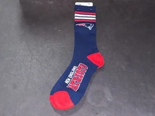 New England Patriots NFL 4-Stripe Large Socks Men's Size 10-13