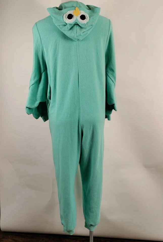 Nick & Nora 中号海贼王睡衣薄荷绿色猫头鹰连帽拉链翼袖 — 第 3/4 张图片