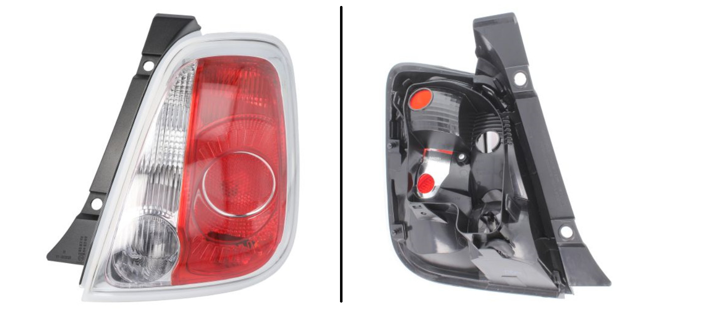 Feu arriere droit Fiat 500 de 2007 a 2015 - Bloc optique de rechange rouge pour voiture essence