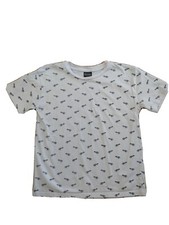 Boys T-shirt Top Size 8-10 Dinosaurs T-Rex Short Sleeve White