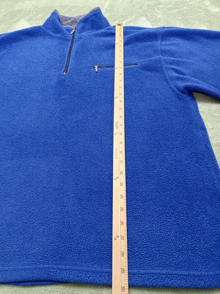 Mens Sweater Jacket Blue XXL 1/4 Zip Pullover Fleece - Image 4 of 4