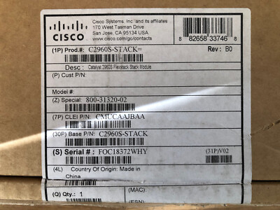 Cisco 2960S Stapelmodul Cisco C2960S-STACK FlexStack Modul NEU (inkl. MwSt.)