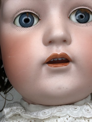 "Muñeca antigua alemana Kestner Walkure 76 bisque 28"" Compo BJ cuerpo BL SL ojos SF2" - Imagen 10 de 24