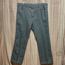 Vintage Wrangler Polyester Pants Mens 42 X 30 Blue Made in USA