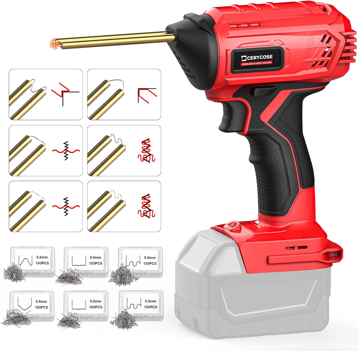 Cordless Plastic Welder, 120W Plastic Welding Kit for Milwaukee Battery