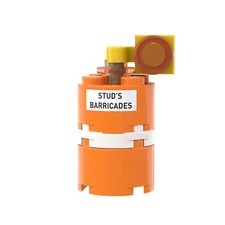 Construction Barrier / Cone - Minfig Scale -  Custom Printed - MOC - Brick City