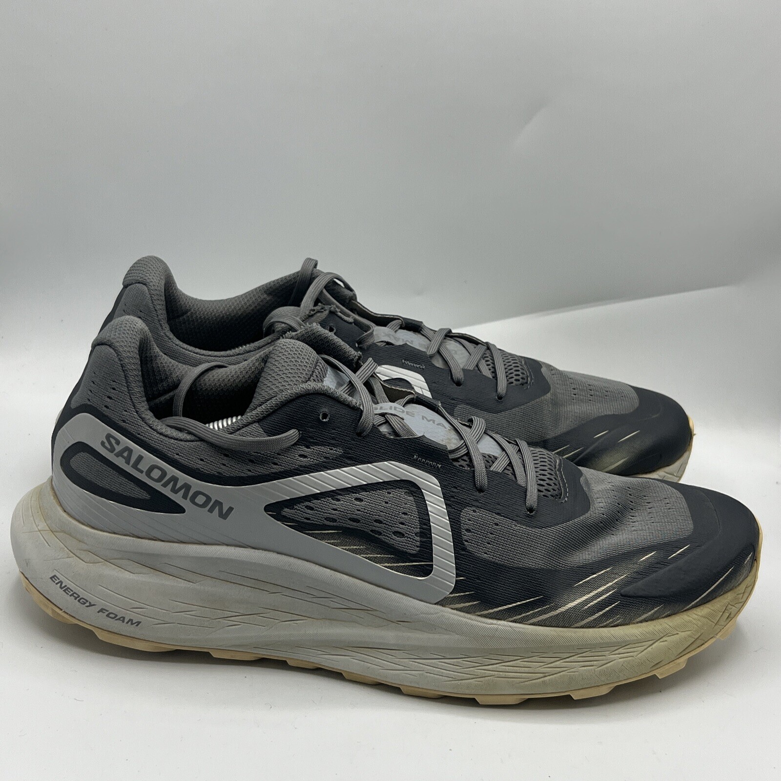 Scarpe sneakers Salomon Glide Max TR da uomo taglia 14 grigie trail running escursionismo rete