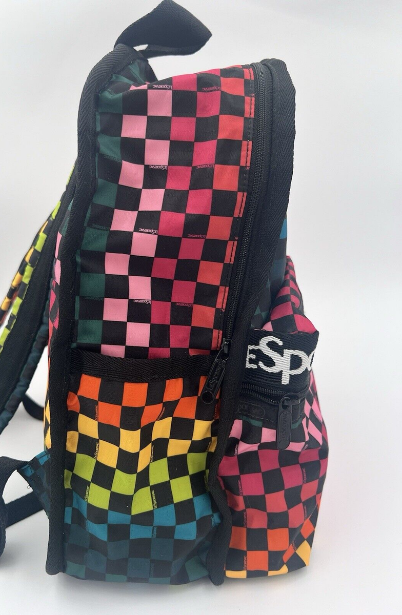 LeSportsac Backpack Rainbow Check HTF School Supplies Logo  display picture 1