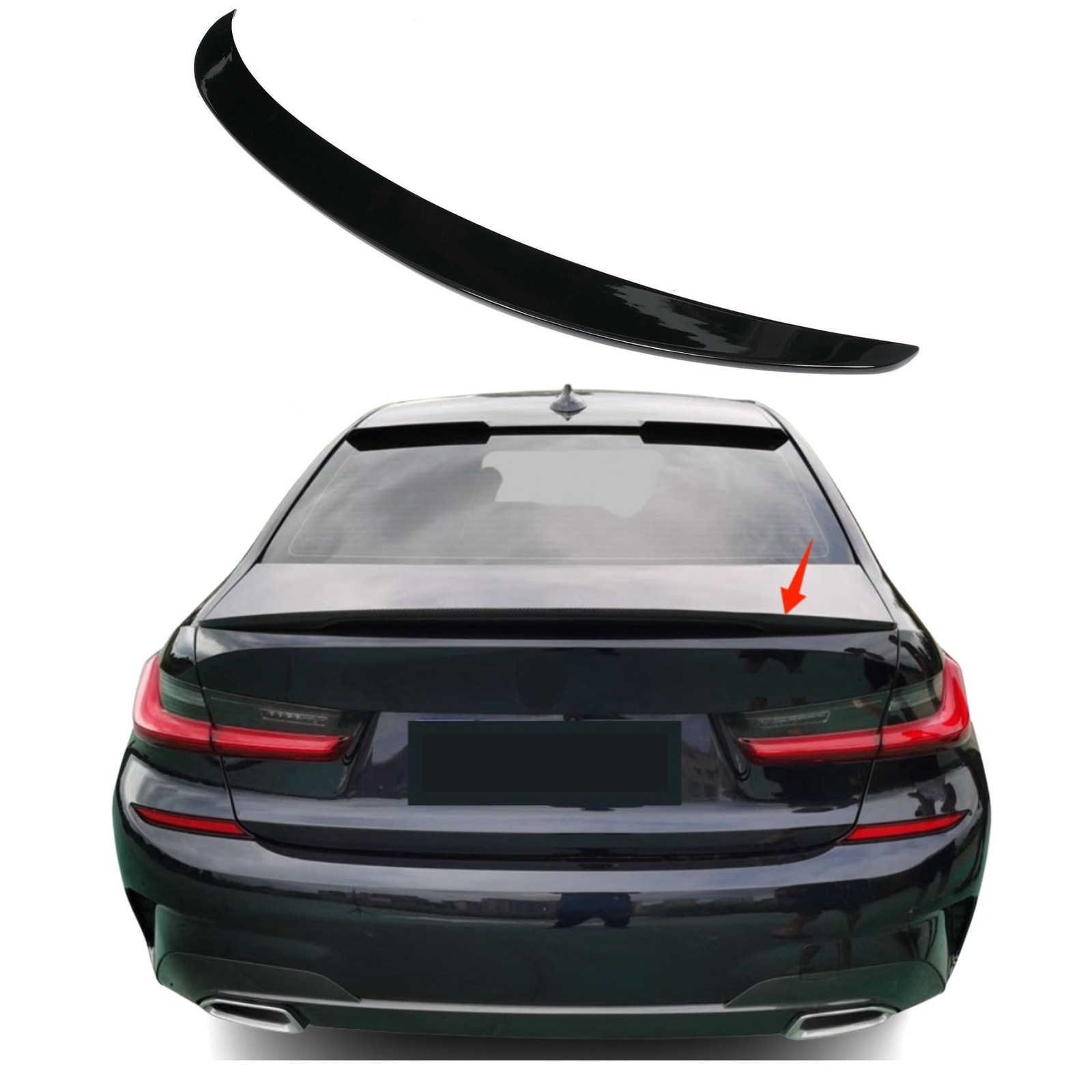 New Spoiler Compatible With BMW G20 Sedan 4-Door, P Style, Trunk Lip, G