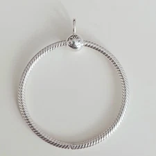 Genuine Pandora Silver Moments Large O Pendant 399077 Retired