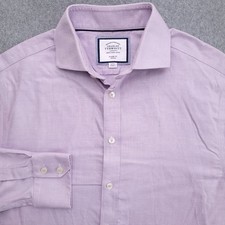 Charles Tyrwhitt Dress Shirt Mens 16 35 Classic Fit Non Iron White Purple