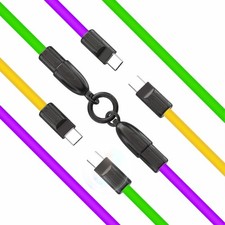 Multifunctional Phones Lanyard Charging Data Cable Cord Silicone USB C Sync Wire