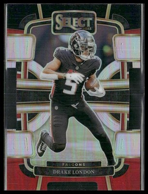2023 Panini Select #6 Drake London Black and Red Prizms Die Cuts