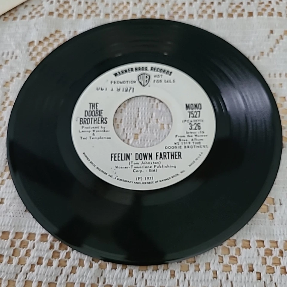 The Doobie Brothers 45 RPM - Feelin' Down Farther- Warner Bros. 1971 PROMO - Image 4 of 4