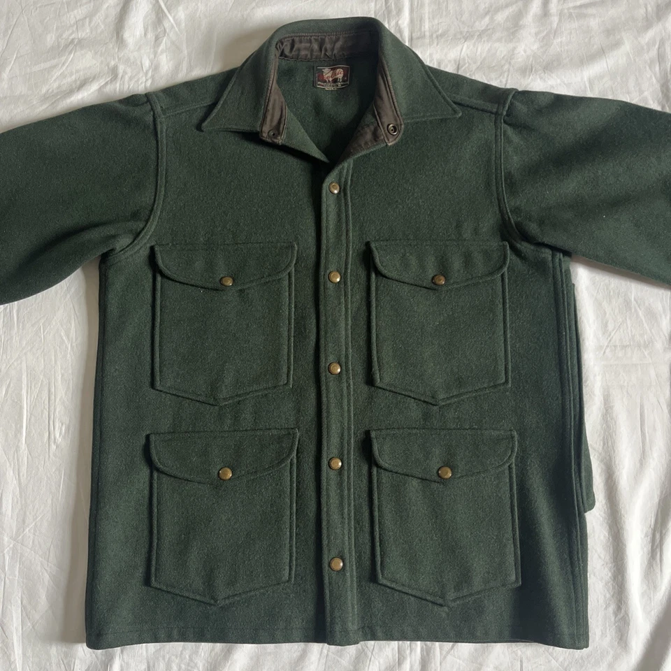 Vintage Woolrich 1950s Mackinaw Cruiser Style Hunting Jacket Coat Green Medium - Image 2 of 4
