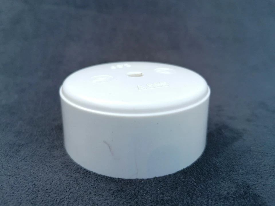 klein runde Abzweigdose  alt Verteilerdose weiss Art Deco Vintage BAKELIT - Bild 4 von 4