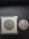 Lot Of 2 Franklin Half Dollar 1953-D 1952-P VF Very Fine With Case On One