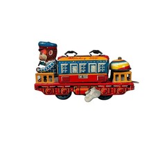 Japanese Tin Wind Up Monkey Line M-58 Train Toy Made In Japan 1950s Vintage